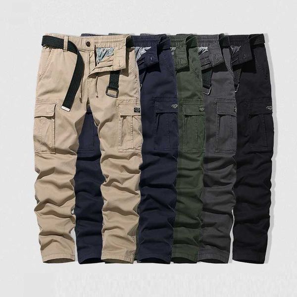

men's pants cotton work trousers spring autumn outdoor military camouflage patchwork tactical casual clothing male g221007, Black