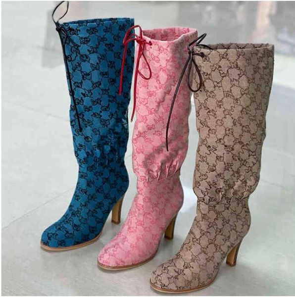

boots designer women boots winter ankle boot original shoes big size adjustable straps canvas zipper laces ladies girls sexy, Black