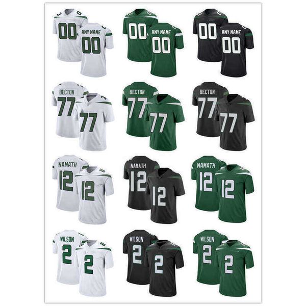 

jersey custom new york''jets''10 braxton berrios 2 zach wilson 77 mekhi becton 52 jermaine johnson ii 8 elijah moore 1 a, Black;red
