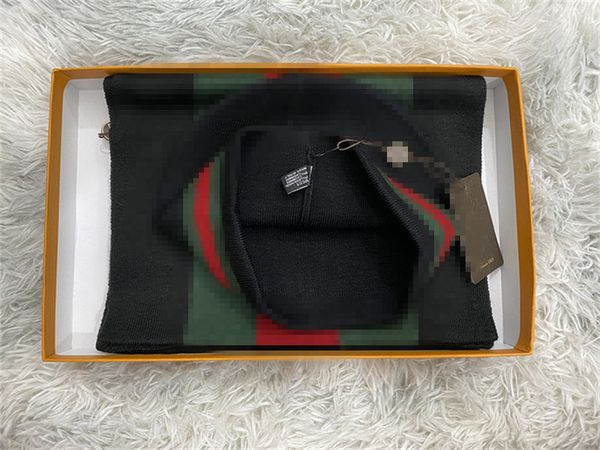 

fashion designer ladies mens knitted scarfs hat set winter warm hat and scarf beanie men with box, Blue;gray