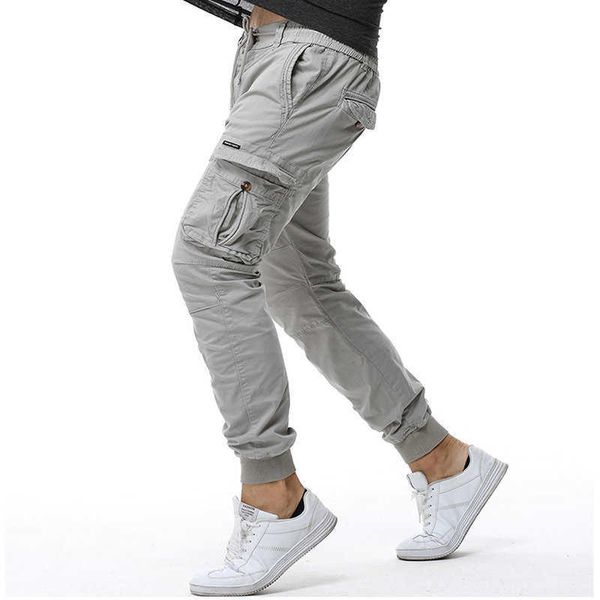 

men's pants pantnes cargo de algodn 2022 para hombre pantaln ajustado informal con banda en el tobillo correr g221007, Black