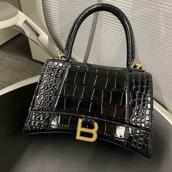 

bag luxurys balenciga designer trend women handbags balencaigs bag b home 2022 high version crocodile hourglass leather light one