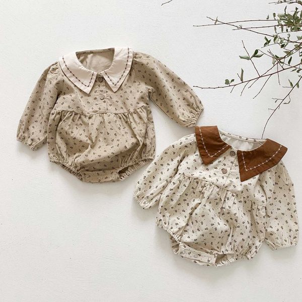 

rompers newborn baby girls rompers clothes flower print baby jumpsuits cotton children roupa de bebe girls baby clothes j220922, Blue