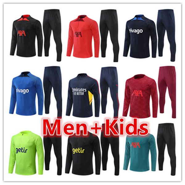 

22 23 manchesters city united mens kids soccer tracksuit football jerseys maillot chandal futbol survetement foot jersey sets 2022 2023 men, Black