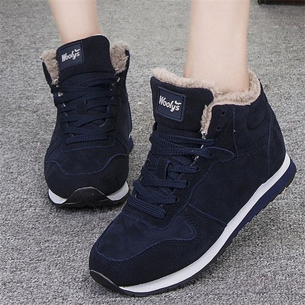 

boots women casual ankle for winter shoes warm fur sneakers couple black botas mujer plus size botines 2022 221007