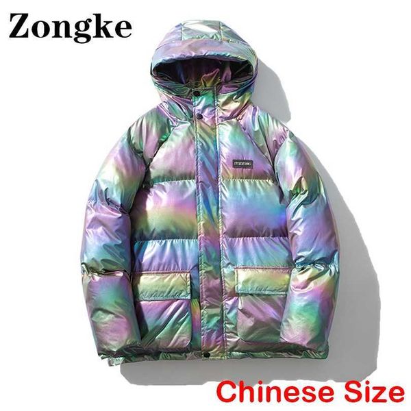 

men's down parkas zongke bright hooded parkas mens jackets varsity heated jacket men warm winter coats for men m-3xl 2022 autumn new ar, Black