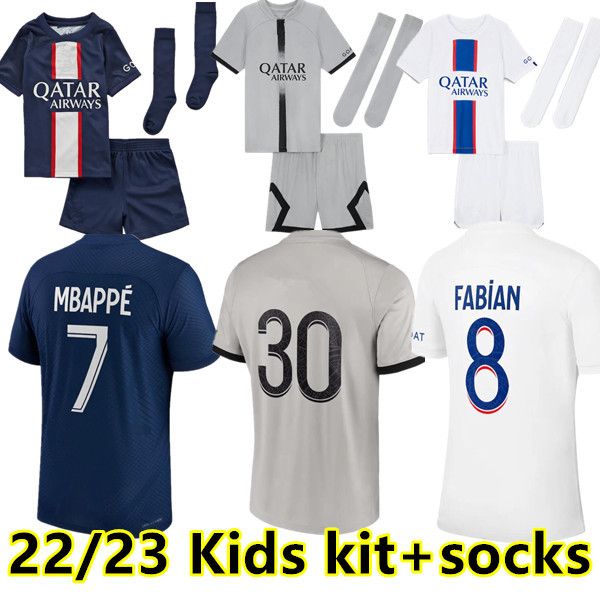 

maillots de football mbappe men kids jerseys socks kits 22 23 soccer jersey psgs fourth 2022 2023 hakimi shirt set uniform maillot foot homm, Black;yellow
