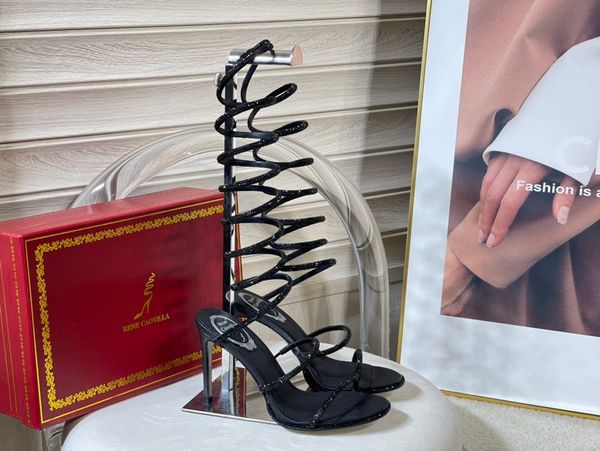 

women rene rene caovilla high heeled sandals black come with box quality