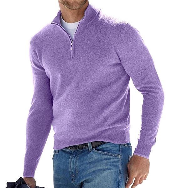 

mens sweaters pullover men autumn thick warm knitted solid long sleeve turtleneck sweaters half zip warm fleece winter coat comfy clothing 2, White;black