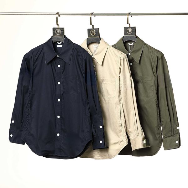 

brand men's jackets t&b casual fashion loose shirt shirt poplin fabric double ribbon long sleeve backing coat, Black;brown
