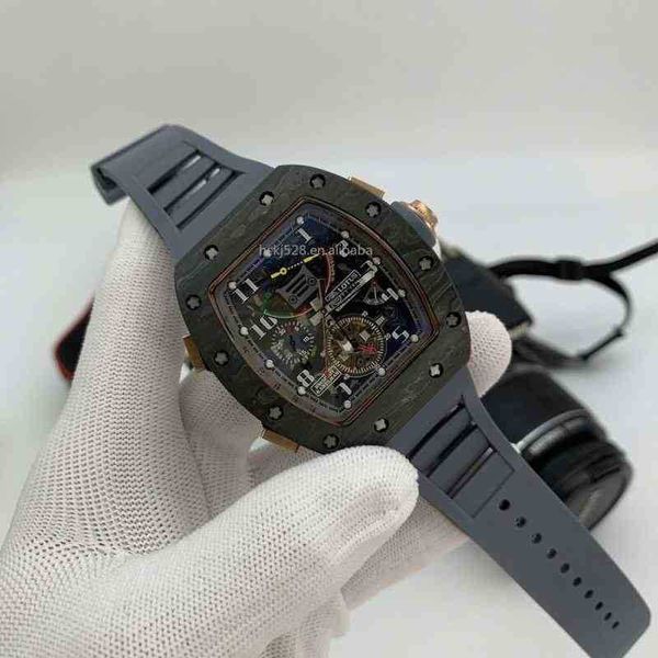 

multi-function superclone watches wristwatch designer luxury mens mechanics watches richa milles wristwatch rm50-01 carbon fiber case skelet, Slivery;golden
