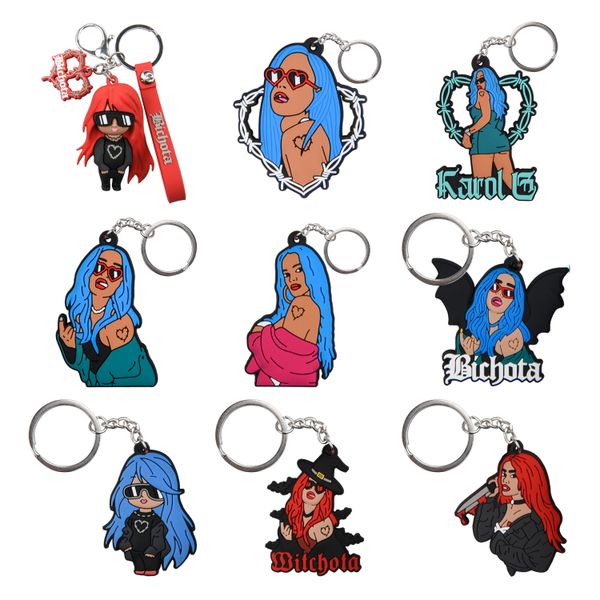 

karol g 2022 amazon sell wholesale no minimum personalized odm eco-friendly bad bunny keychain custom soft keychain for gift, White;pink