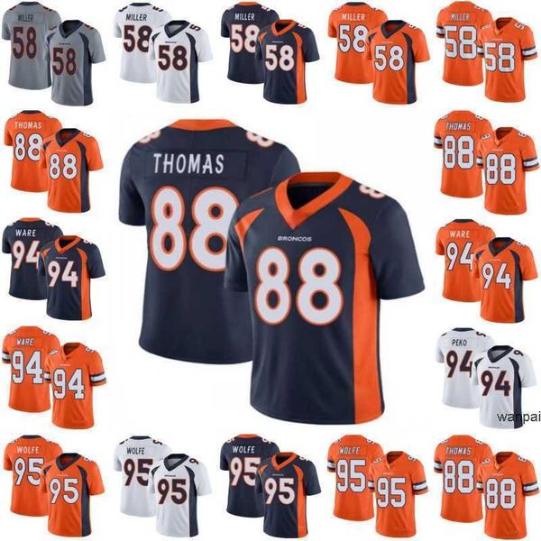

jersey denver''broncos''men #58 von miller 88 demaryius thomas 94 domata peko 95 derek wolfe women youth''nfl&, Black