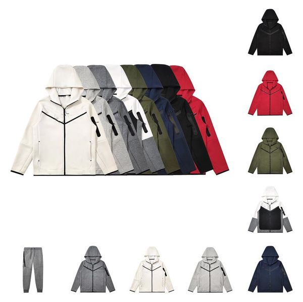 

tech fleece designer tech men thick tracksuit fleece jacket long sleeve hoodie sweatshirt hooded jackets jogger sweat joggers sportwear trac, Gray