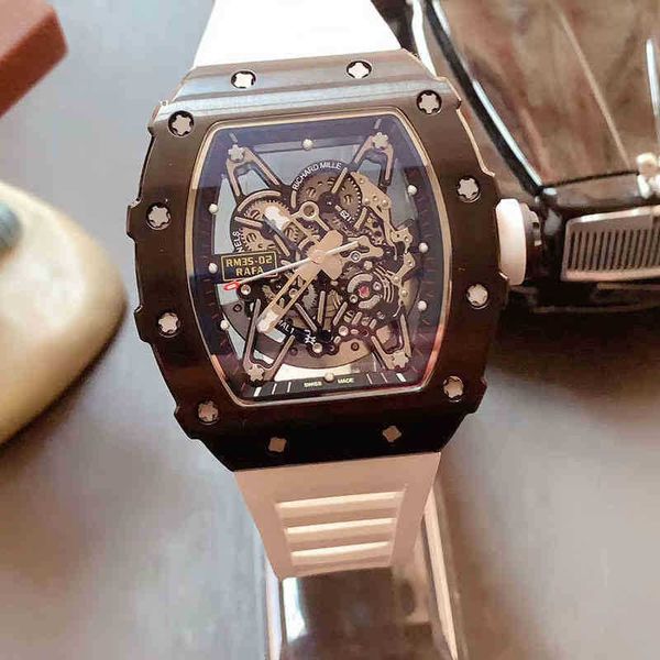 

luxury mens mechanical watch richa milles business leisure rm35-02 automatic black steel case tape zah8 swiss movement wristwatch 62hu ei1e, Slivery;golden