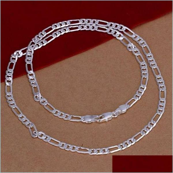 

chains christmas gift 4mm mens chains necklace sterling sier plated wholesale fashion necklaces drop delivery 2021 jewelry pendants vi dhk2o, Silver