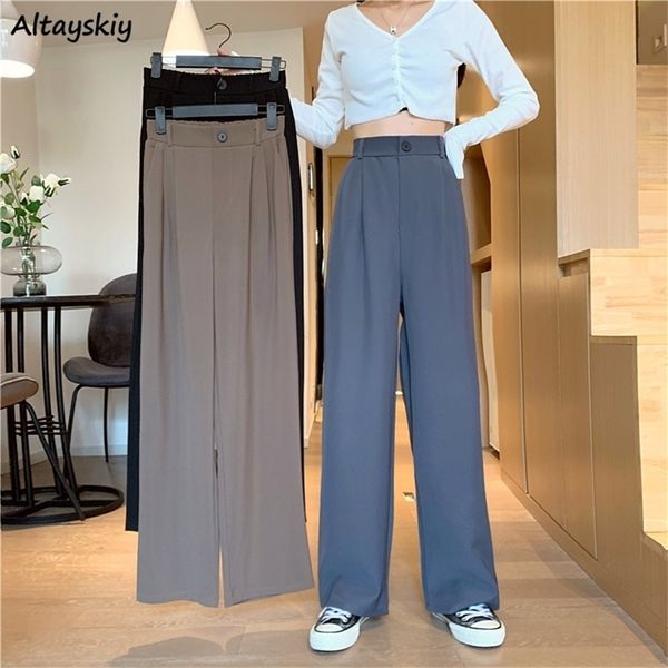 

womens pants capris s4xl high waist wide leg pants women autumn elegant young fashion draped classic daily solid all match pantalones ol fem, Black;white