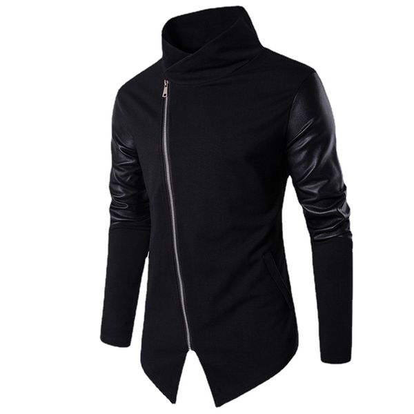 

men's sweaters autumn and winter cardigan single-breasted fashion knit sweater stitching colorblock stand collar eurocode size 221007, White;black