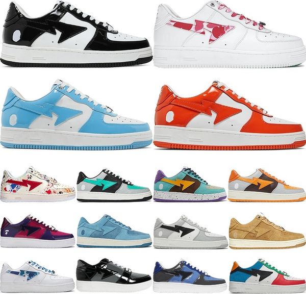 

bapestar designer shoes for men women outfit sneaker black sax abc camo pink white green smoke grey bapestas college dropout flat low casual