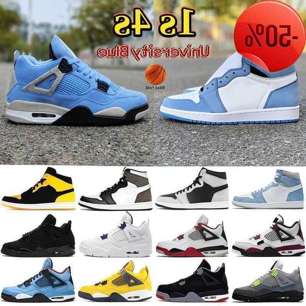 

1 1s university blue 4 4s hyper royal shadow 2 .0 dark mocha fire red paris metallic purple men women sneakers, Black