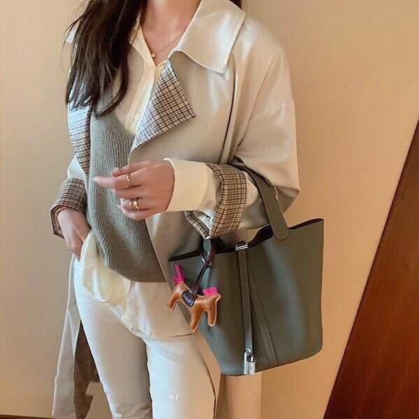 

designer herme bag women's large fashion classic losea vegetable basket pu leather women's's hand bu et 2022 new net red same