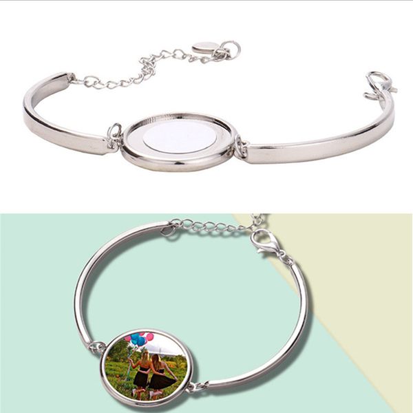

sublimation blank mens bracelet diy transfer printing round bracelet for woman fashion couples bracelets thanksgiving valentines day souveni, Golden;silver