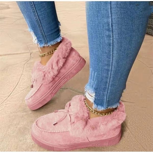 

boots women winter ankle boots suede leather snow boots plush natural fur warm slipon ladies shoes flats shoes for women 221007, Black
