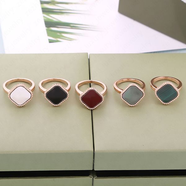 

clover ring couple antique engagement mothers day designer rings bague femme anello retro anillos de compromiso para mujer anillo ringe bagu, Golden;silver