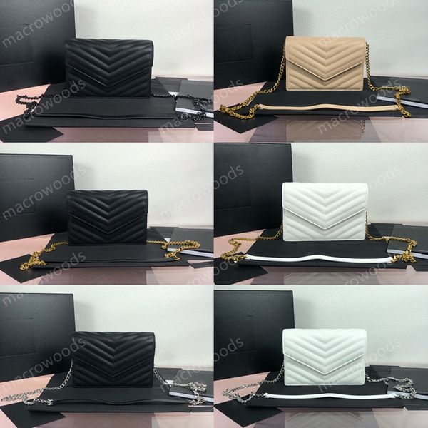 

designer clutch bags 2 size envelope chain wallet grained embossed leather crossbody bag luxury handbag card holder woman shoulder purse lam
