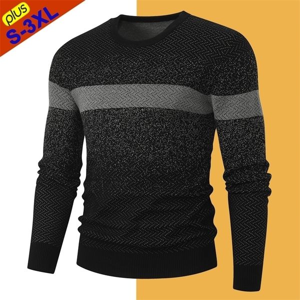 

mens sweaters autumn sweaters men pullover cotton oneck slim sweater jumpers male knitwear man striped jersey plus size 221008, White;black