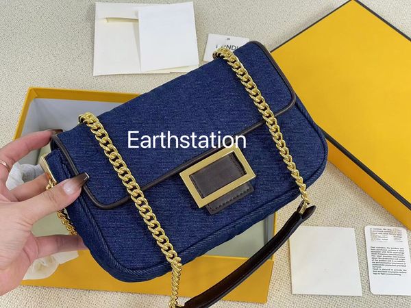 

luxury shoulder bag designer retro denim ladies new hardware chain fashion multifunctional large capacity messenger bag