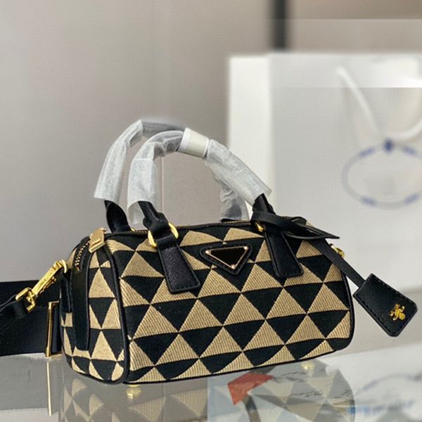 

designer classic symbole handbags pillow bags italy brand fashion triangle sign women canvas handbag lady shoulder bag luxury designers cros