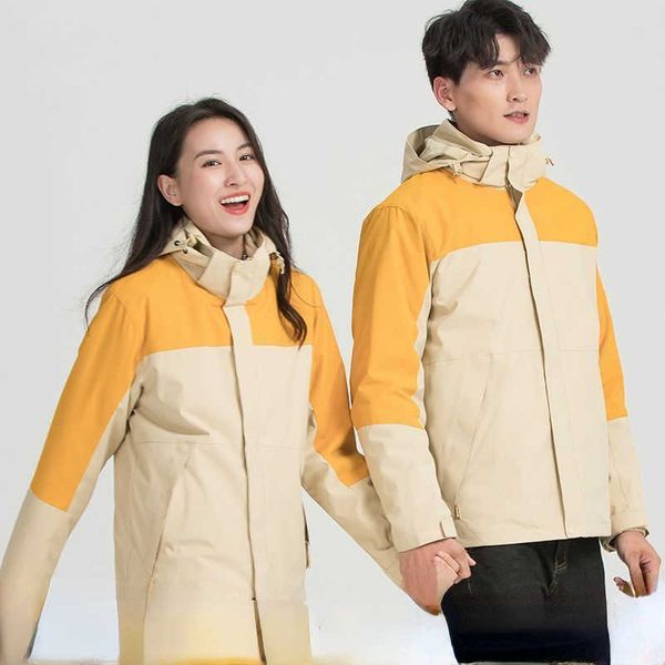 

arc designer jacket sportswear winter one-piece men's windproof rainproof detachable three in one thick thermal couple coat 5xl 6xl 7xl, Black;brown