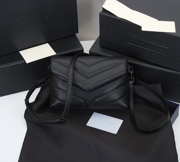 

designer luxury handbags purses square fat loulou chain bags real leather bag women shoulder bags flapbag black and beige bag mini bag 003