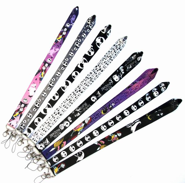 

christmas skull anime keychains lanyard neck strap lanyard for key id card phone straps usb badge holder hang rope lariat lanyards, Silver