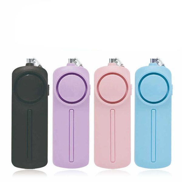 

self defense personal alarm keychain 130 db loud siren protection device with led light emergency alert key chain whistle for women