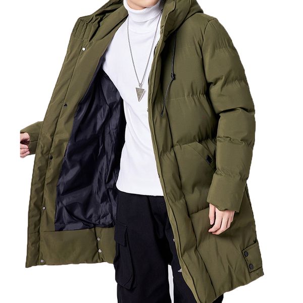 

men's jackets autumn winter jacket men outer fashion clothing long parkas men thicken overcoat warm jacket hooded puffer jacket big siz, Black;brown