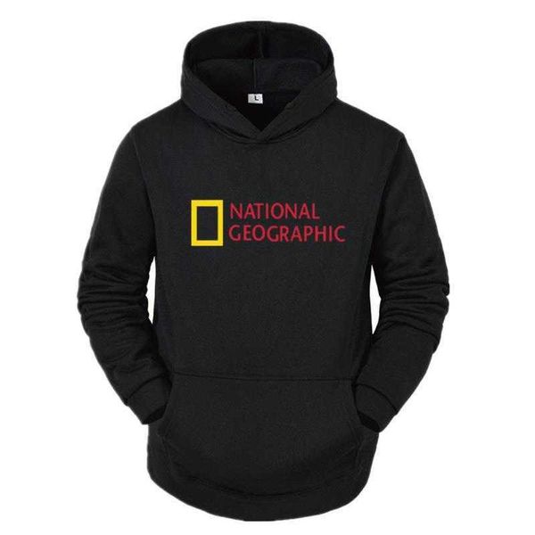 

men's hoodies sweatshirts national geographic long sleeve men sweatshirt survey explorer fashion outdoor warm clothing funny autumn win, Black