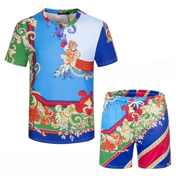 

summer men tracksuits casual shorts sets fashion short sleeve t- m-3xl#92253r, White;black