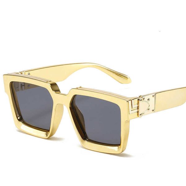 

sun glasses classic millionaire men sunglasses full frame vintage anti-uv eyeglasses polarized large square for shiny gold sell women, White;black