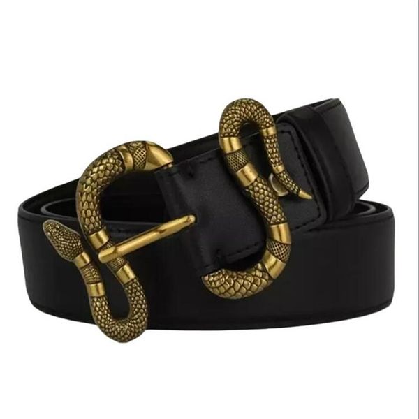 

2022luxury designer belt snake buckle fashion genuine leather women belts men letter waistband add origial box2410, Black;brown