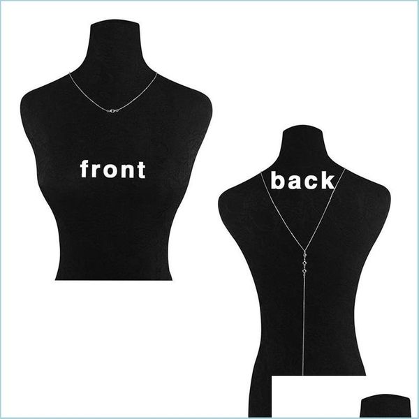 

chokers fashion gold/sier chain back necklace long beaded lariat y gift for bridal 44 j2 drop delivery 2021 jewelry necklaces pendants dh3nn, Golden;silver