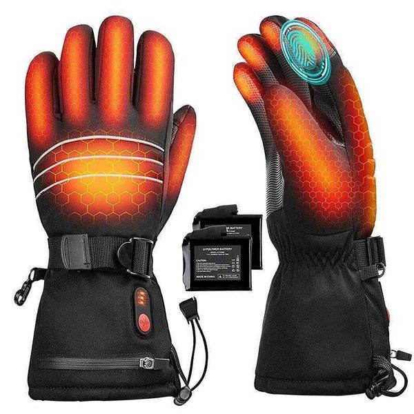 

heated gloves warm rechargeable usb heating glove hand warmer winter warm outdoor climbing mittens man women, Blue;gray