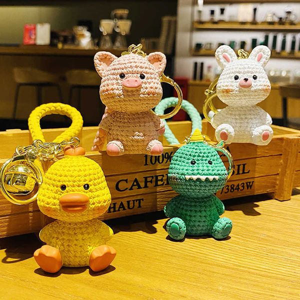

key rings 2022 new cartoon cute resin chubby pier series ring pendant meat-faced animal car key chain bag g221007, Slivery;golden