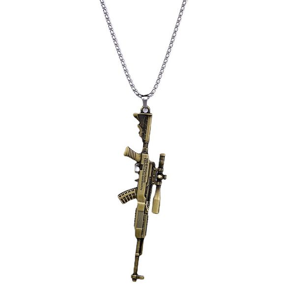 

s3235 fashion jewelry machine gun pendant necklace for men women hip hop street necklaces, Silver