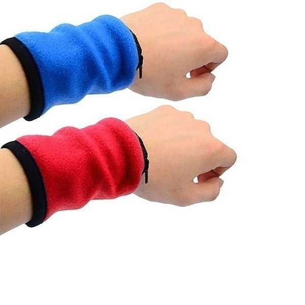 

zipper wrist wallet pouch wristbands running travel gym cycling sweatband sport wallets hiking wrists bag support wrist bands grip glove, Black;red