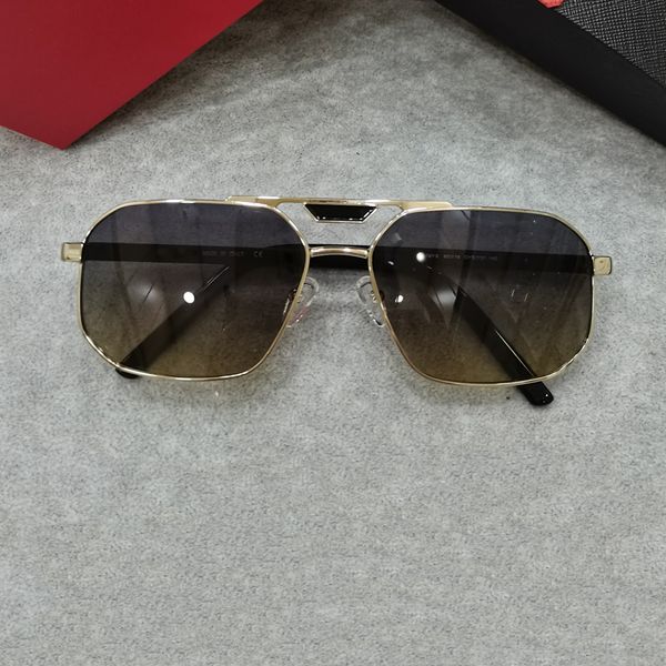 

58ys rectangular sunglasses metal gold/grey blue smoke design sun shades uv eyewear with box, White;black