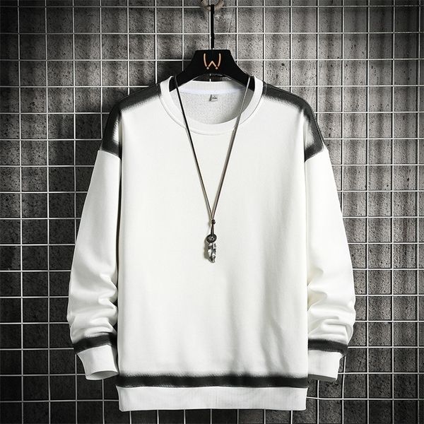 

mens hoodies sweatshirts sweatershirt mens autumn simple striped fashion handsome casual loose round neck sweatershirts men streetwear hoodi, Black