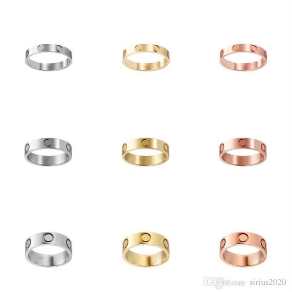

love screw ring men's band rings classic luxury designer jewelry women titanium steel alloy gold-plated gold silver rose neve270l
