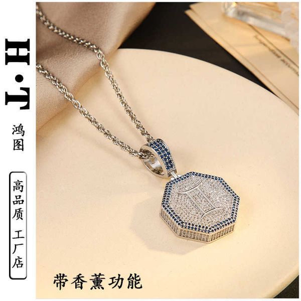 

pendant necklaces strands strings aromatherapy hip hop 12 constellations necklace twisted collarbone chain does not fade hiphop fashion jewe, Silver
